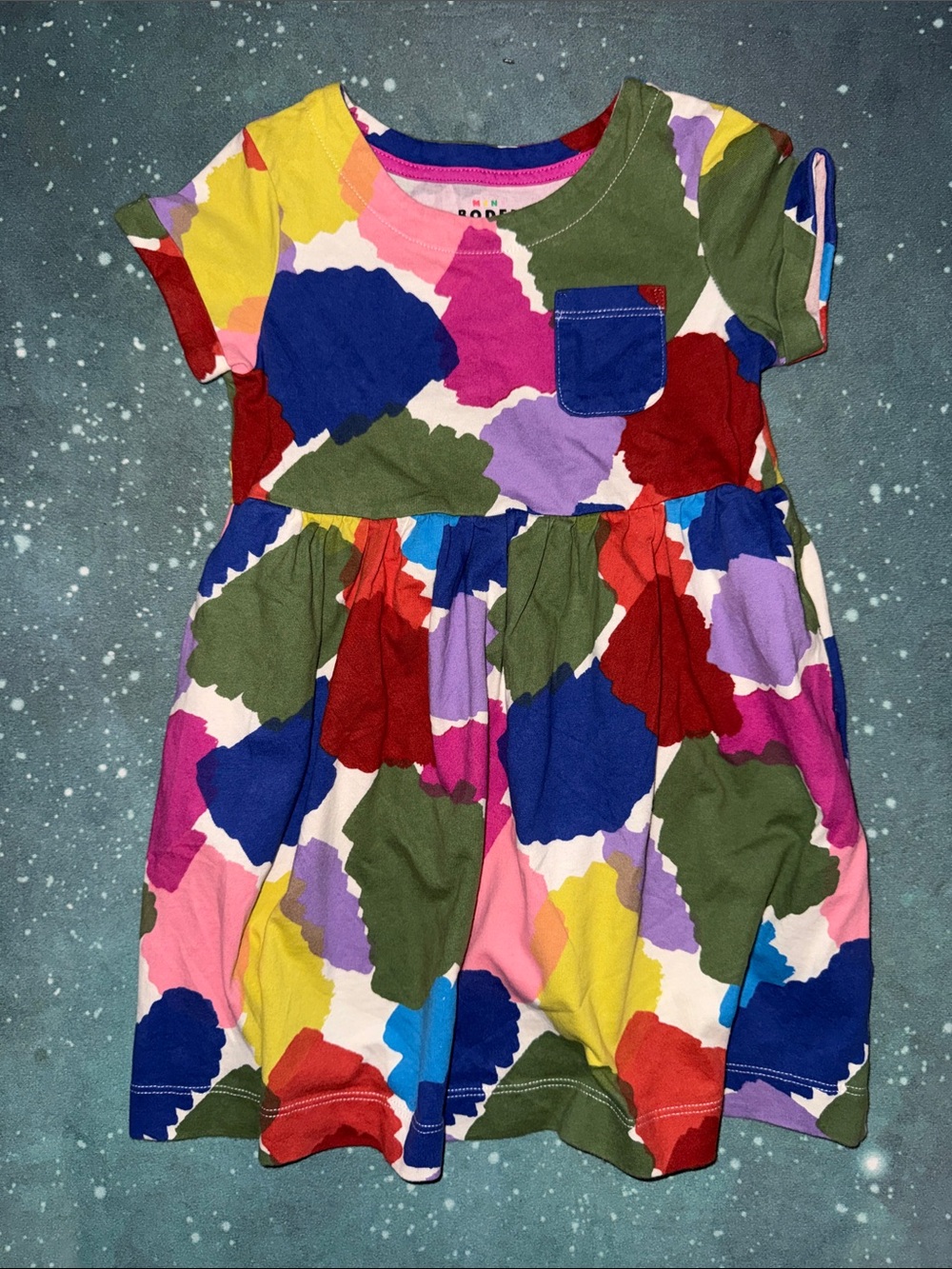 Mini Boden Colorful Abstract Print girls Dress - Multicolor 4 5